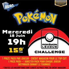 Pokemon League Challenge - Premium Event - 18 Juin à 19h